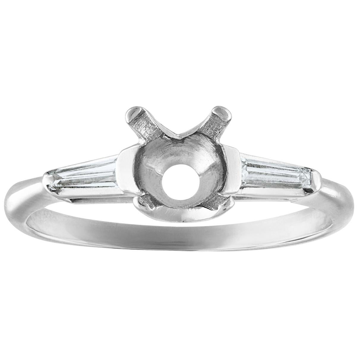 0.25 Carat Diamond Platinum Engagement Ring Setting Mounting For Sale