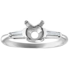 0.25 Carat Diamond Platinum Engagement Ring Setting Mounting