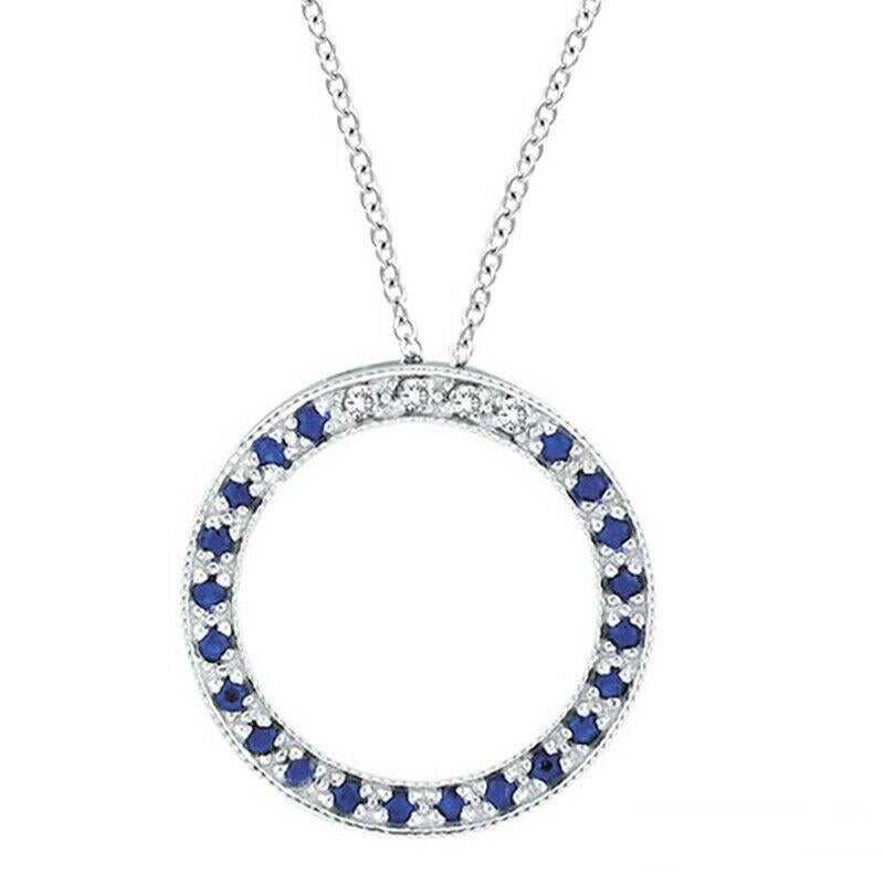 sapphire circle necklace