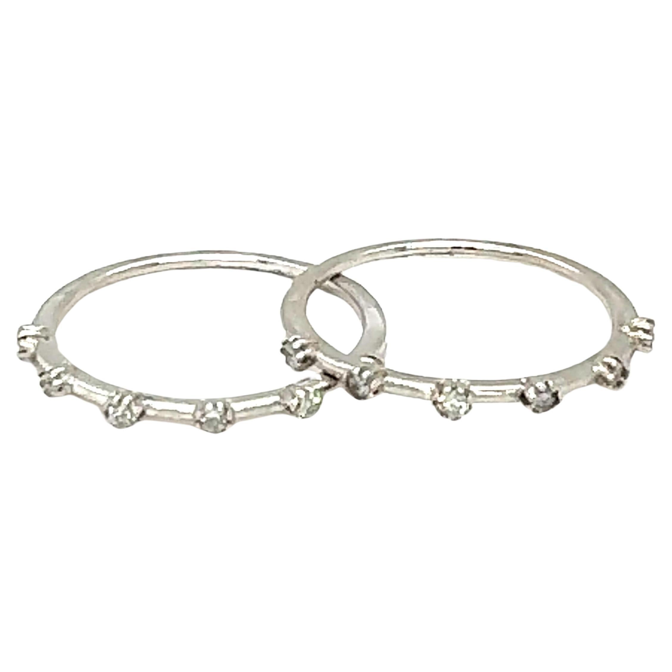 Lot de 2 bracelets en or blanc avec diamant de 0,25 carat