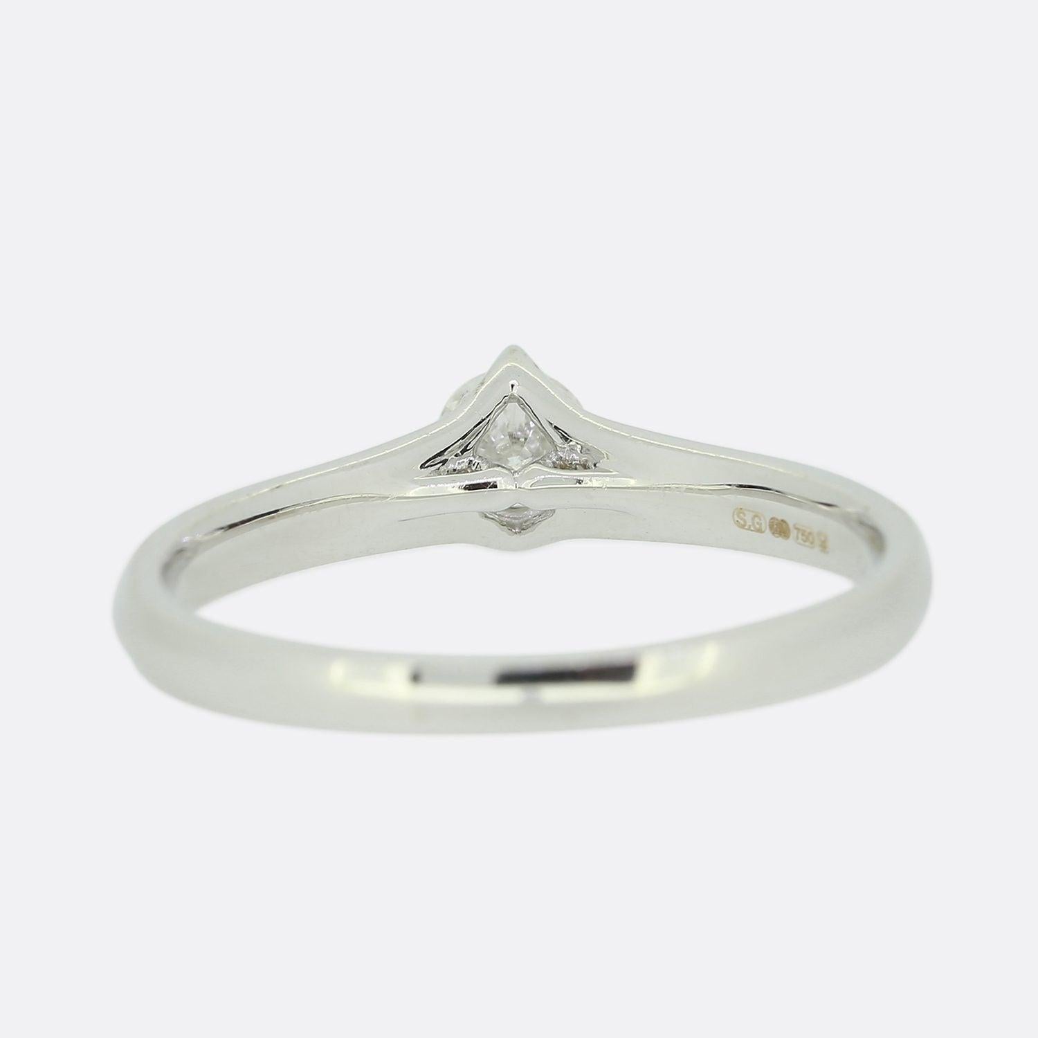 Taille brillant Bague de fiançailles solitaire avec diamant de 0,25 carat en vente