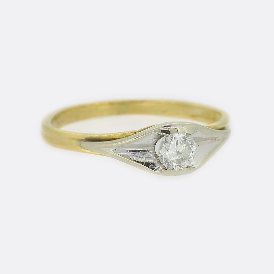 Anillo solitario de diamantes de 0,25 quilates Corte brillante en venta