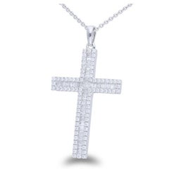 0.25 Carat Diamonds Cross Pendant in 14K White Gold