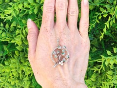 0.25 Carat Emerald 0.48 Carat Diamond Pearl 15k Yellow Gold Pendant Circa 1890