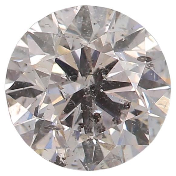 0.70 Carat Very Light Pink Round cut diamond I1 Clarity GIA Certified For Sale