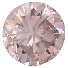 0,25 Carati Fancy Orange Pink Round Cut Diamond SI2 Chiarezza Certificato GIA