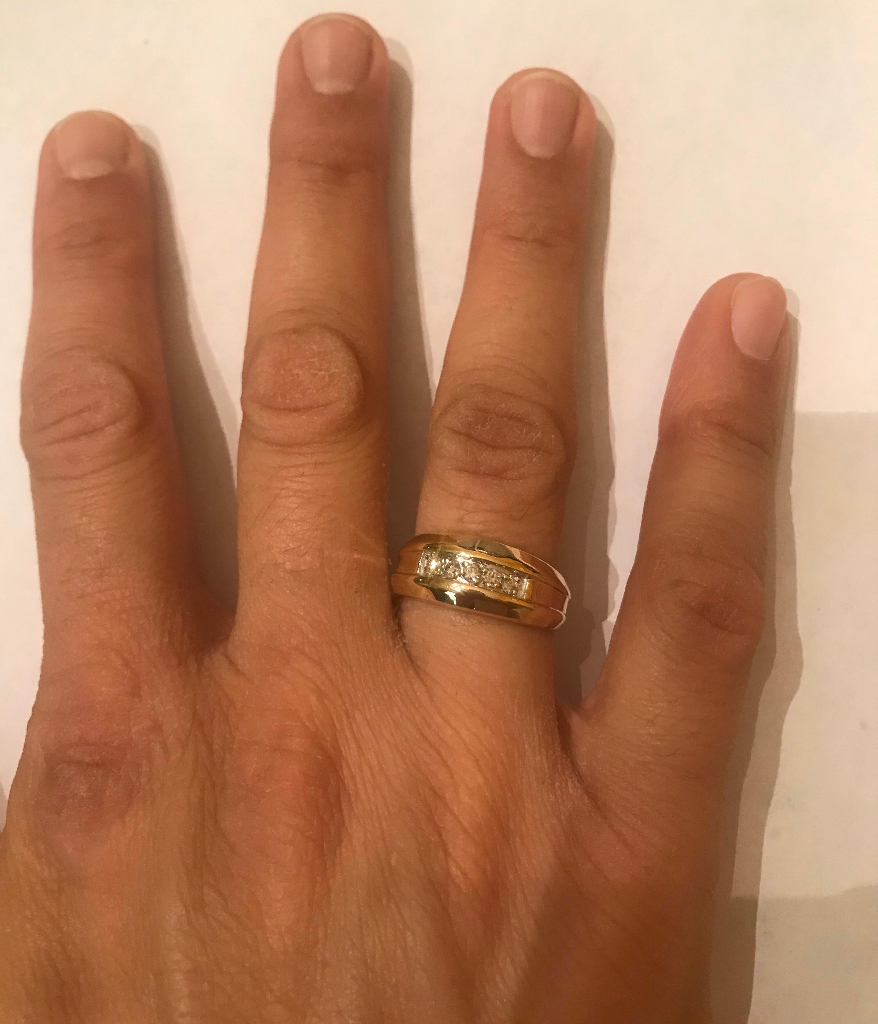 0.25 Carat Men's Diamond Ring 14 Karat Yellow Gold 1