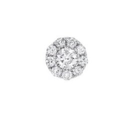 0.25 Carat Mini Cluster Round Brilliant 18 Karat Gold Diamond Halo Stud Earrings