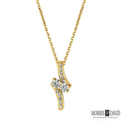 0.25 Carat Natural 2-Stone Diamond Necklace 14 Karat White Gold G SI Chain