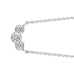 0,25 Karat natürliche 3-Stein-Diamant-Lünette Halskette 14 Karat Weißgold G SI