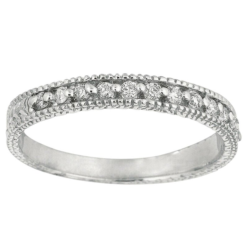 0,25 Karat natürlicher Diamant Band Ring G SI 14K Weißgold