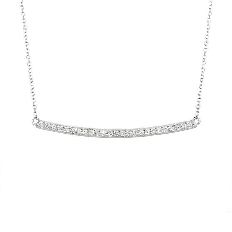 0.25 Carat Natural Diamond Bar Necklace 14K White Gold G SI 18 inches chain

100% Natural Diamonds, Not Enhanced in any way Round Cut Diamond Necklace  
0.25CT
G-H 
SI  
14K White Gold,  Pave style,  2 grams 
1/16 inch in height, 1 1/2 inch in