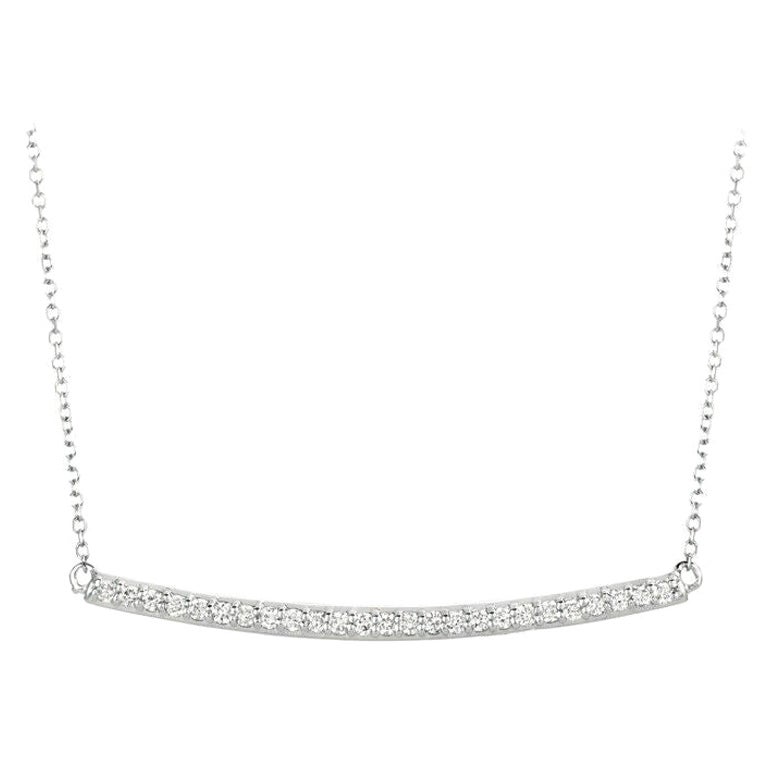 Ciondolo a barra con diamante naturale da 0,25 carati in oro bianco 14K