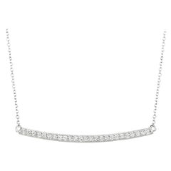 Ciondolo a barra con diamante naturale da 0,25 carati in oro bianco 14K