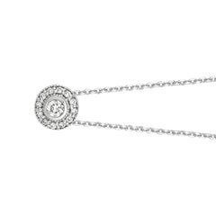 Colgante Collar Bisel Diamante Natural 0,25 Quilates Oro Blanco 14 Kilates G SI