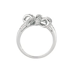 0.25 Carat Natural Diamond Bow Ring G SI 14 Karat White Gold