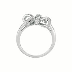 0.25 Carat Natural Diamond Bow Ring G SI 14 Karat White Gold
