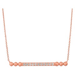 0.25 Carat Natural Diamond Bubble Bar Necklace 14 Karat Rose Gold