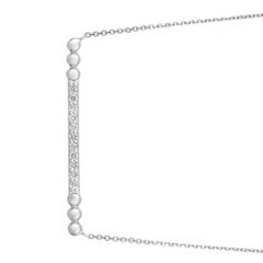 0.25 Carat Natural Diamond Bubble Bar Necklace 14 Karat White Gold G SI