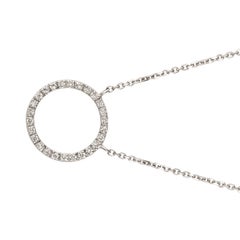 0,25 Karat natürlicher Diamant Kreis Halskette 14 Karat Weißgold G SI