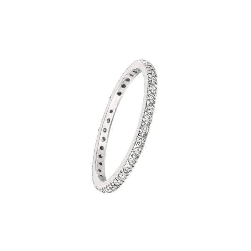 For Sale:  0.25 Carat Natural Diamond Eternity Ring Band G SI 14 Karat White Gold 2