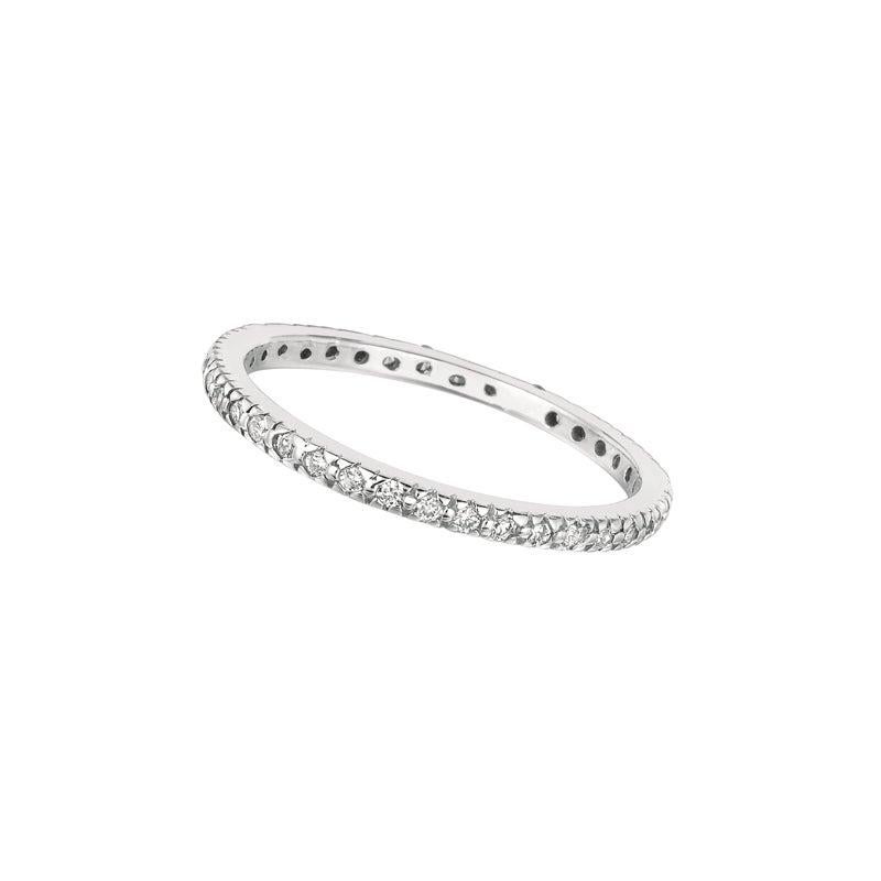 For Sale:  0.25 Carat Natural Diamond Eternity Ring Band G SI 14 Karat White Gold 3