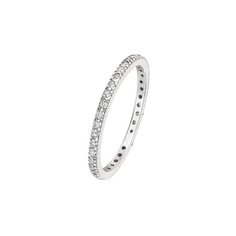 For Sale:  0.25 Carat Natural Diamond Eternity Ring Band G SI 14 Karat White Gold 4