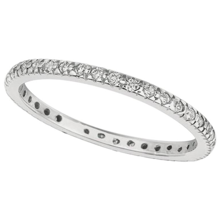 0.25 Carat Natural Diamond Eternity Ring Band G SI 14 Karat White Gold For Sale