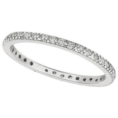 0.25 Carat Natural Diamond Eternity Ring Band G SI 14 Karat White Gold
