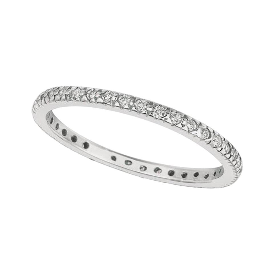 0.25 Carat Natural Diamond Eternity Ring Band G SI 14 Karat White Gold