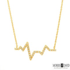 0.25 Carat Natural Diamond Heart Beat Necklace 14 Karat White Gold G SI