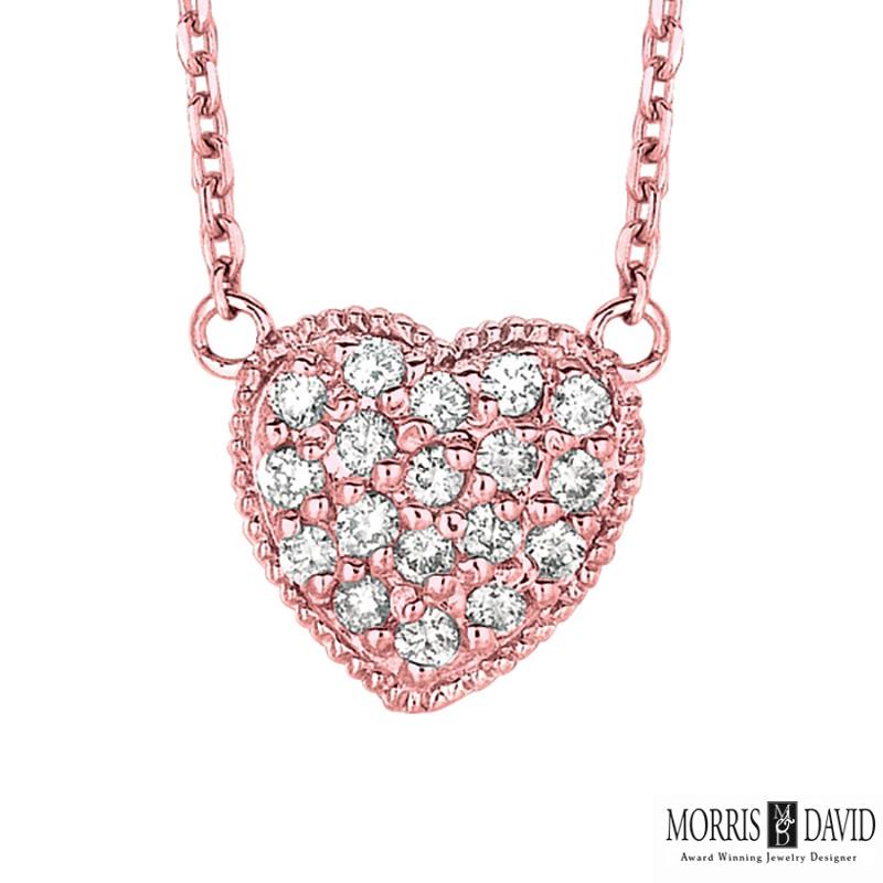 Contemporary 0.25 Carat Natural Diamond Heart Cluster Necklace 14 Karat White Gold G SI Chain For Sale
