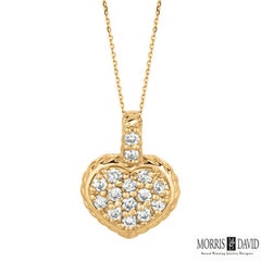 0,25 Karat Naturdiamant Herz-Halskette Anhänger 14 Karat Weißgold G-H SI
