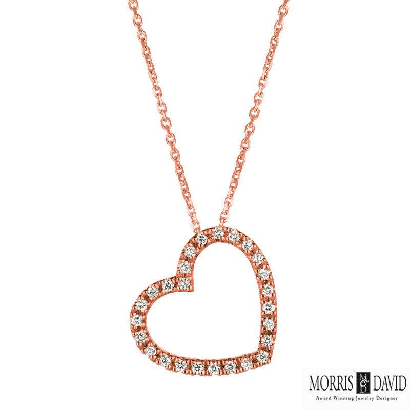 Contemporary 0.25 Carat Natural Diamond Heart Necklace Pendant 14 Karat White Gold G SI For Sale