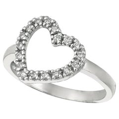 Bague cœur G SI en or blanc 14 carats avec diamants naturels de 0,25 carat