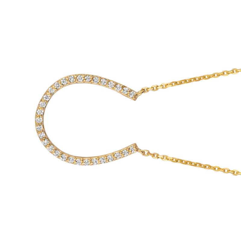0.25 Carat Natural Diamond Horseshoe Necklace 14K Yellow Gold

100% Natural Diamonds, Not Enhanced in any way Round Cut Diamond Necklace with 18'' chain
0.25CT
G-H
SI
14K Yellow Gold Pave style 1.9 gram
13/16 inch in height, 11/16 inch in width
31