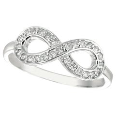 Anillo Infinito Diamante Natural 0,25 Quilates Banda G SI Oro Blanco 14K