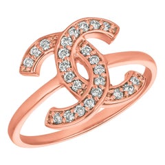 0,25 Karat natürlicher Diamant Pave Ring G SI 14 Karat Roségold