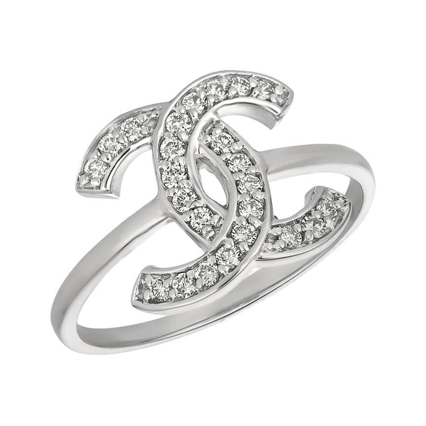 For Sale:  0.25 Carat Natural Diamond Pave Ring G SI 14 Karat White Gold