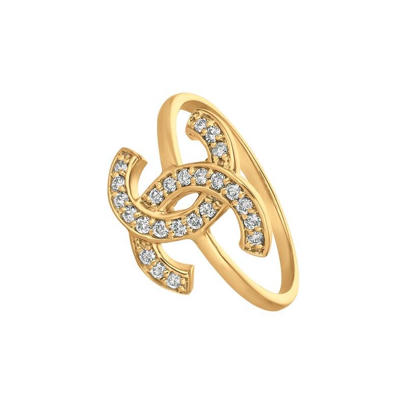 For Sale:  0.25 Carat Natural Diamond Pave Ring G SI 14 Karat Yellow Gold 4