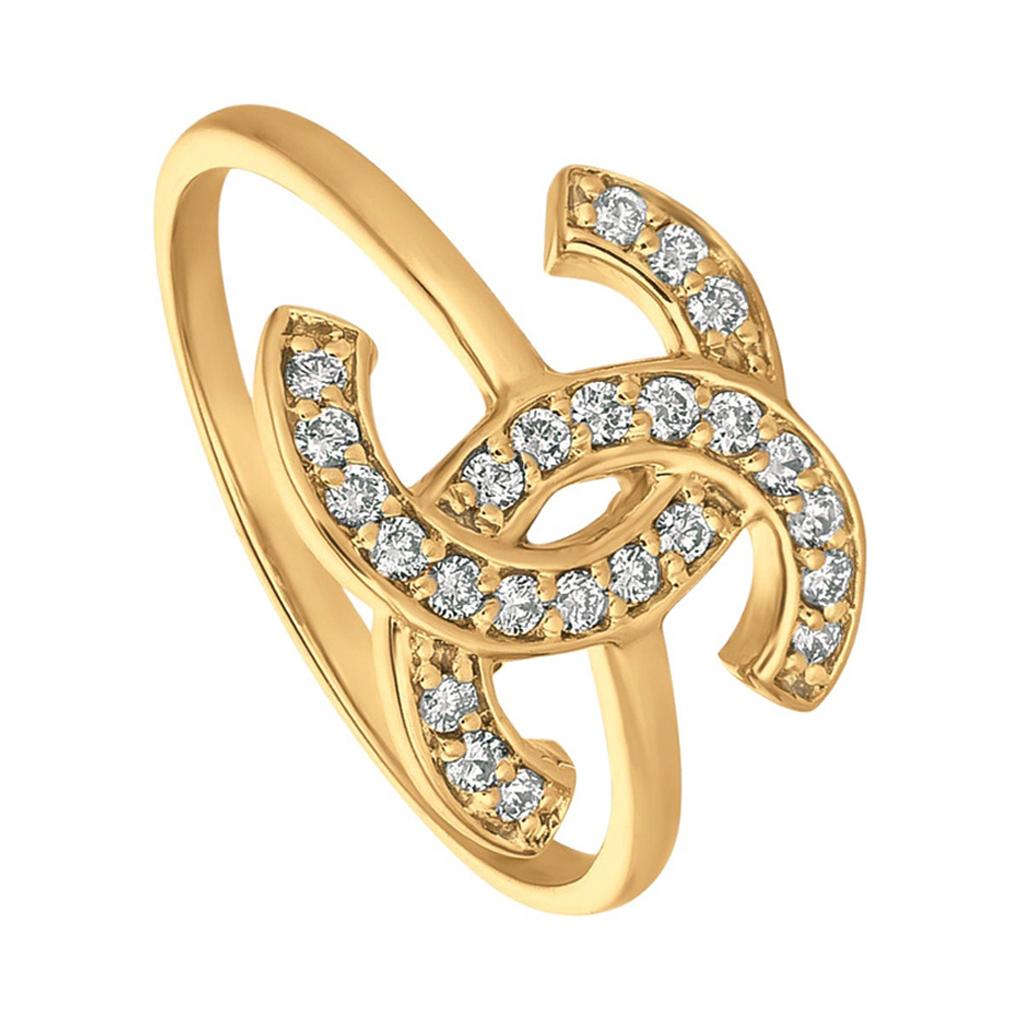 For Sale:  0.25 Carat Natural Diamond Pave Ring G SI 14 Karat Yellow Gold