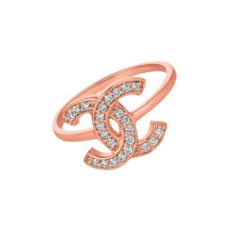 Contemporary 0.25 Carat Natural Diamond Pave Ring G SI 14 Karat Rose Gold For Sale