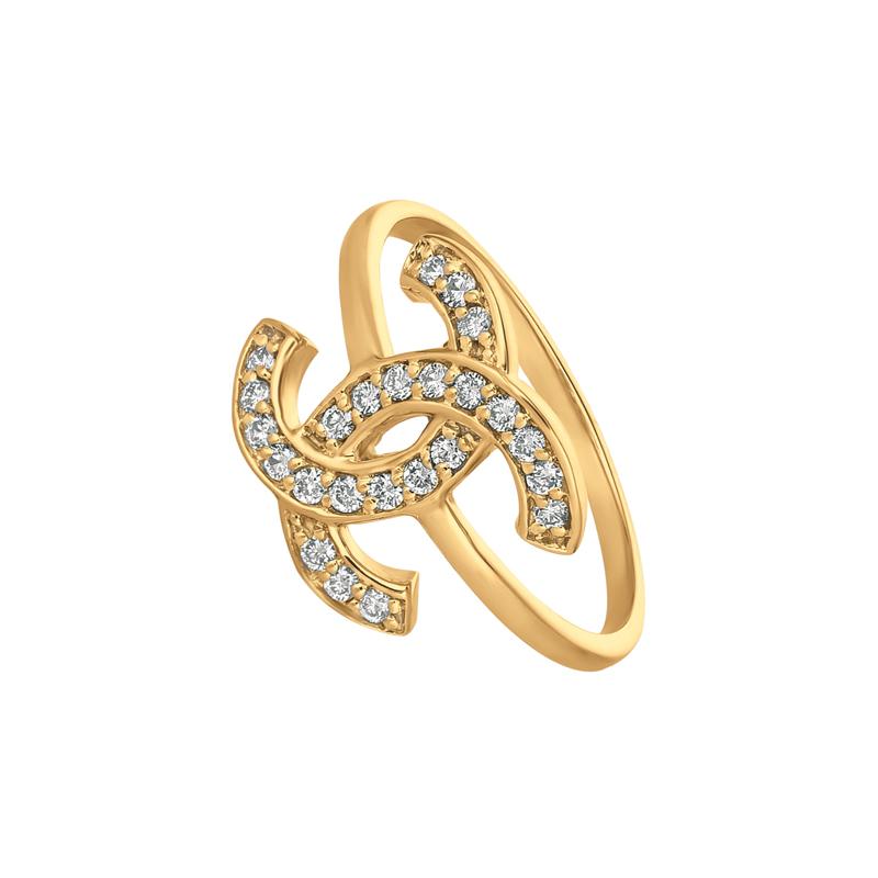 Contemporary 0.25 Carat Natural Diamond Pave Ring G SI 14 Karat Yellow Gold For Sale