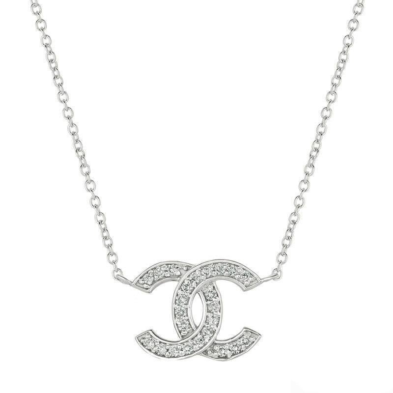 Contemporary 0.25 Carat Natural Diamond Pendant Necklace G SI 14K White Gold For Sale