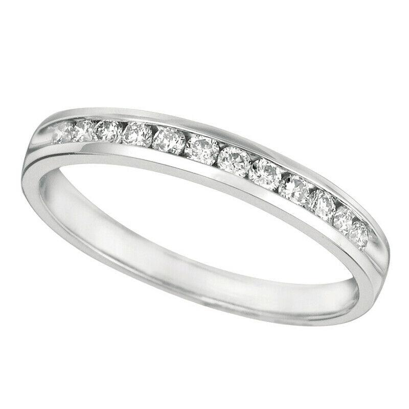 For Sale:  0.25 Carat Natural Diamond Ring Band Channel Set in 14K White Gold 2