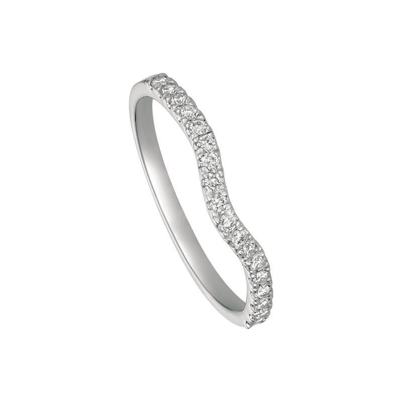 For Sale:  0.25 Carat Natural Diamond Ring Band G SI 14 Karat White Gold 2