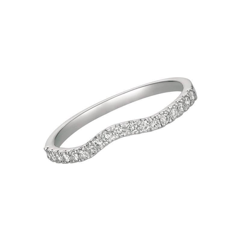 For Sale:  0.25 Carat Natural Diamond Ring Band G SI 14 Karat White Gold 3