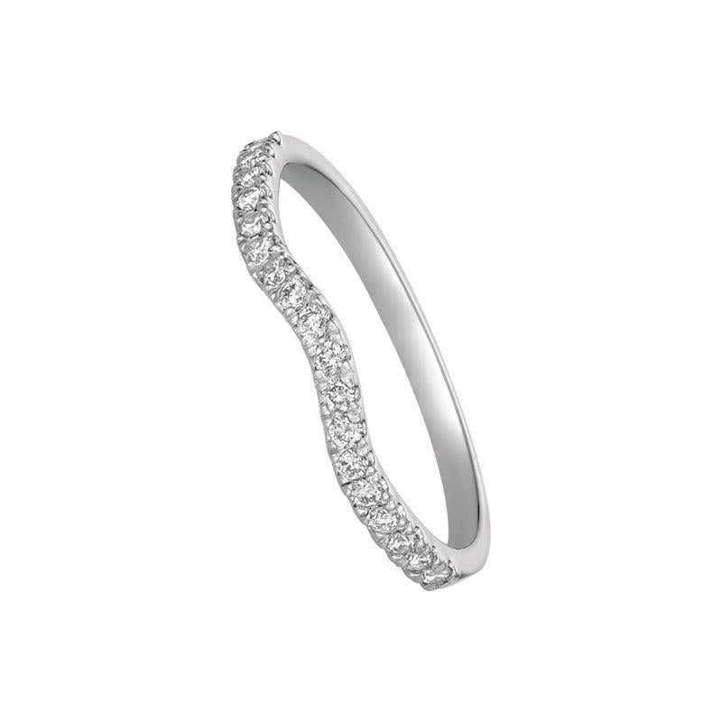 For Sale:  0.25 Carat Natural Diamond Ring Band G SI 14 Karat White Gold 4