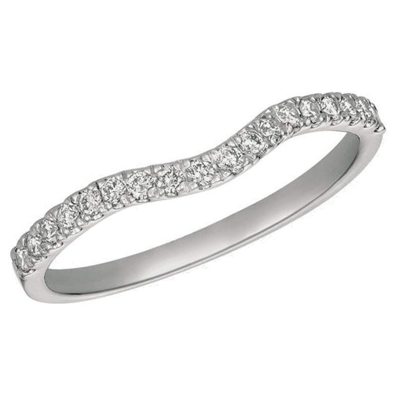 0.25 Carat Natural Diamond Ring Band G SI 14 Karat White Gold For Sale