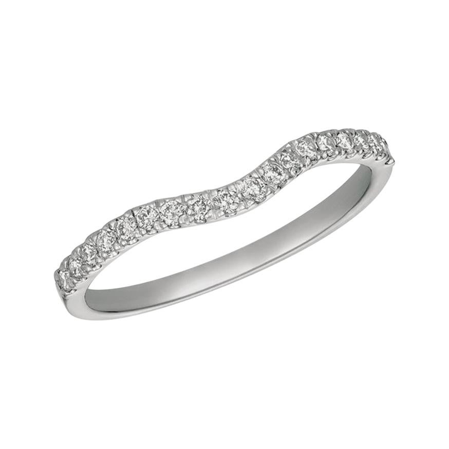 For Sale:  0.25 Carat Natural Diamond Ring Band G SI 14 Karat White Gold